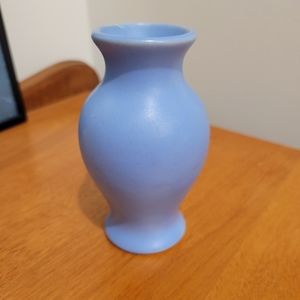 Vintage light blue ceramic bud vase